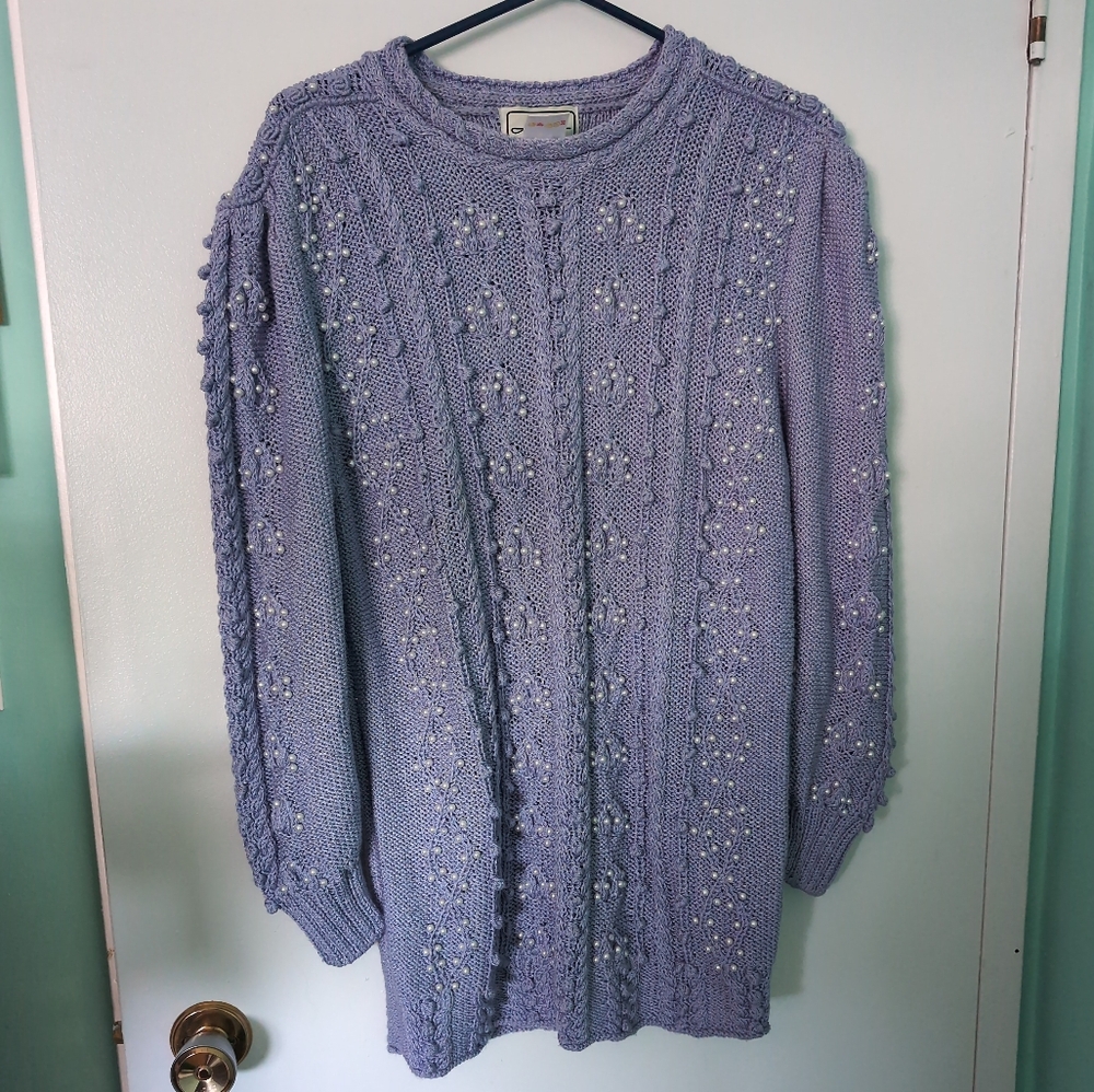 Lindor Lavender Cable Knit Sweater